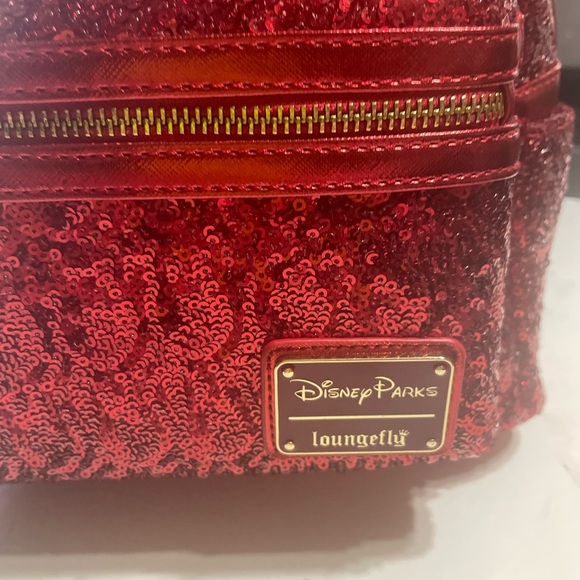 Disney Parks Loungefly Minnie Mouse red sequin mini backpack - Picture 2 of 5